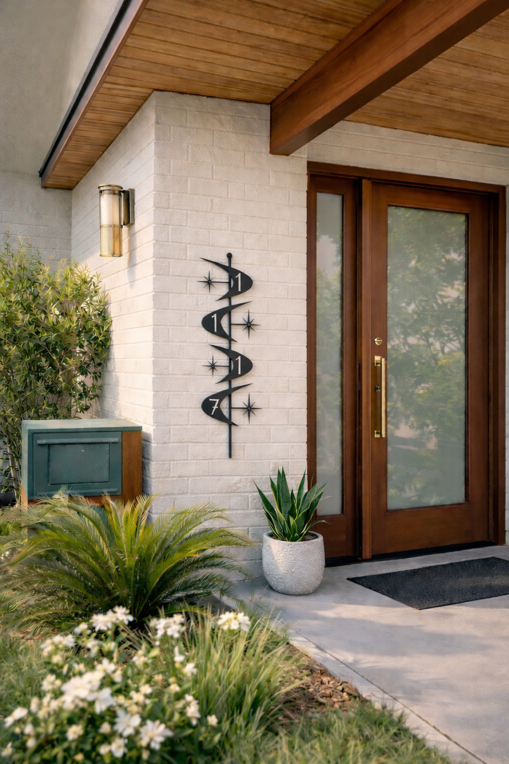 Atomic Boomerang Address Sign – Oakdale Design