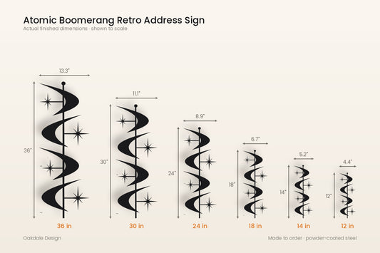 Atomic Boomerang Retro Address Sign