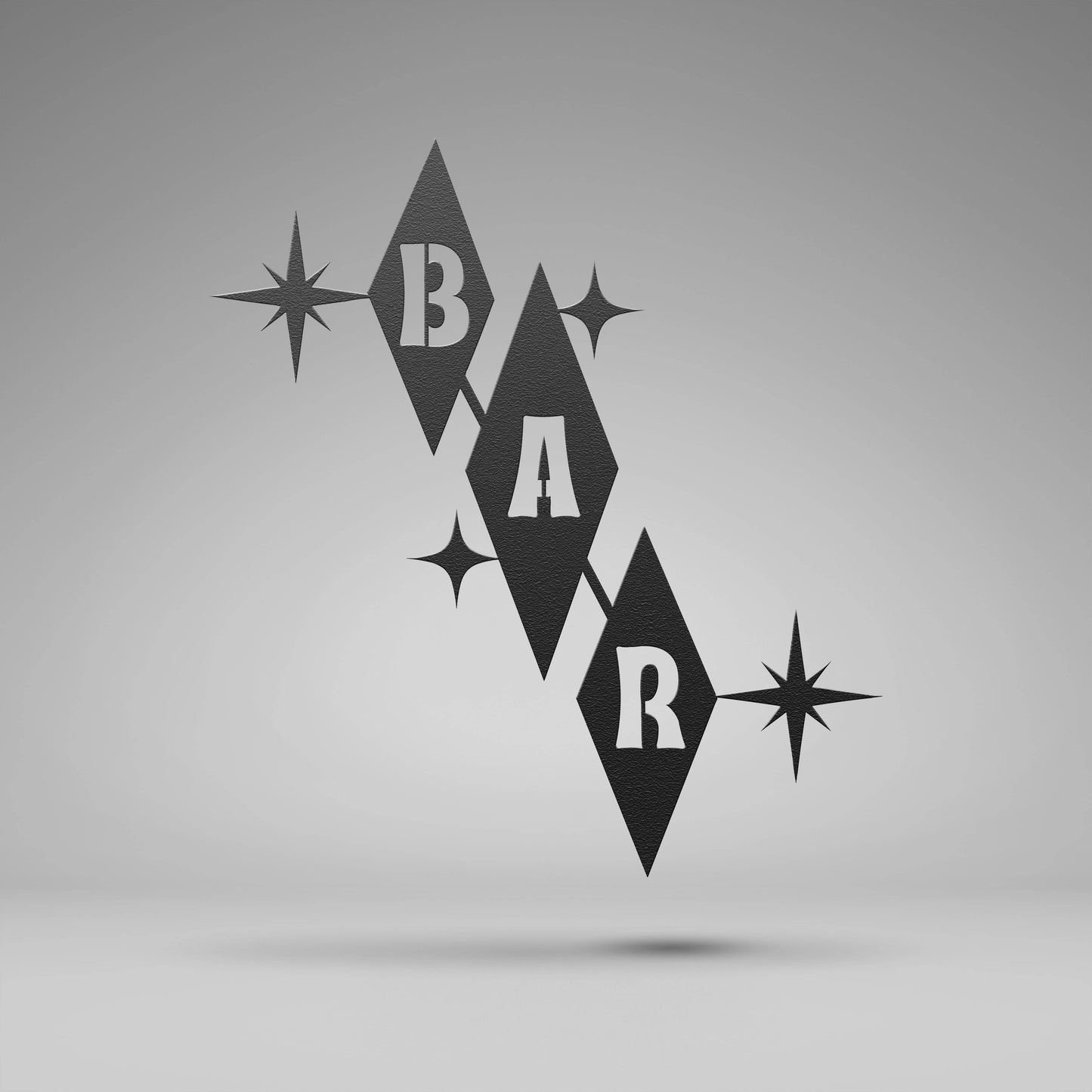 Retro Vegas Style Bar Sign with Diamonds and Starburst