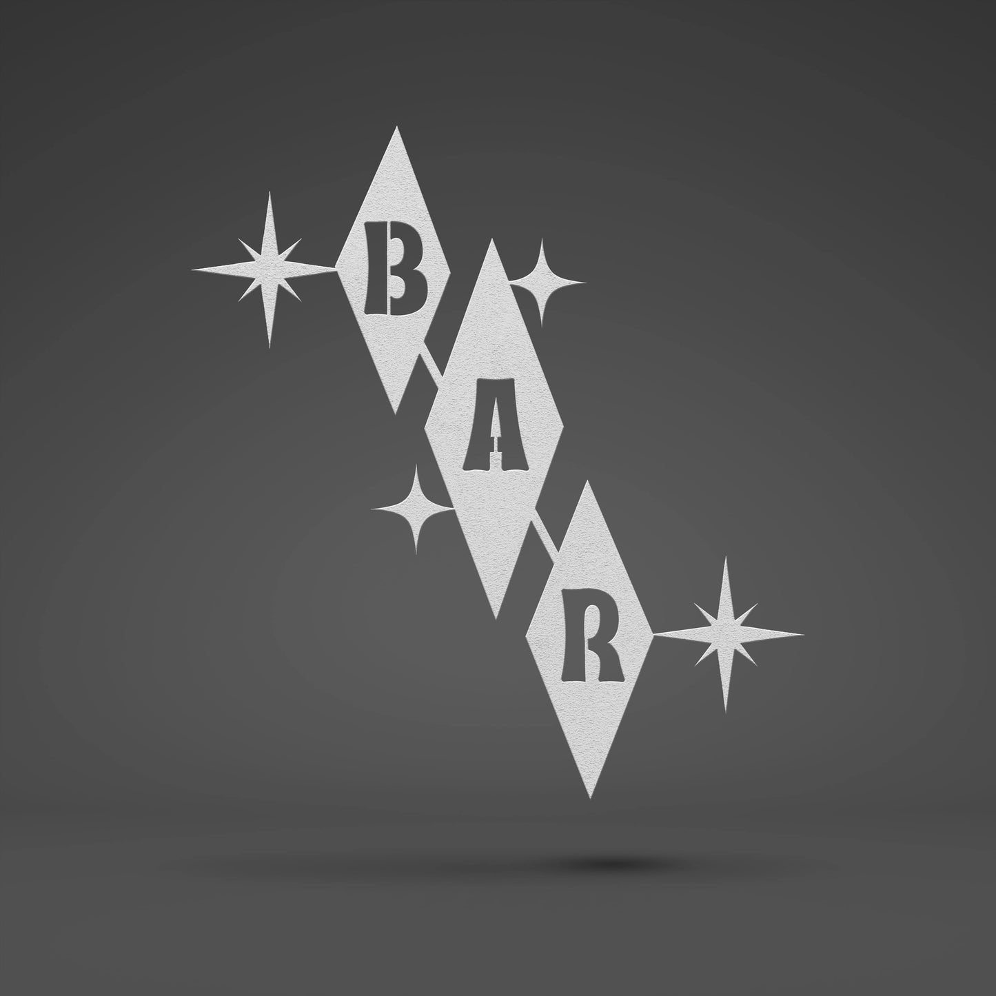 Retro Vegas Style Bar Sign with Diamonds and Starburst