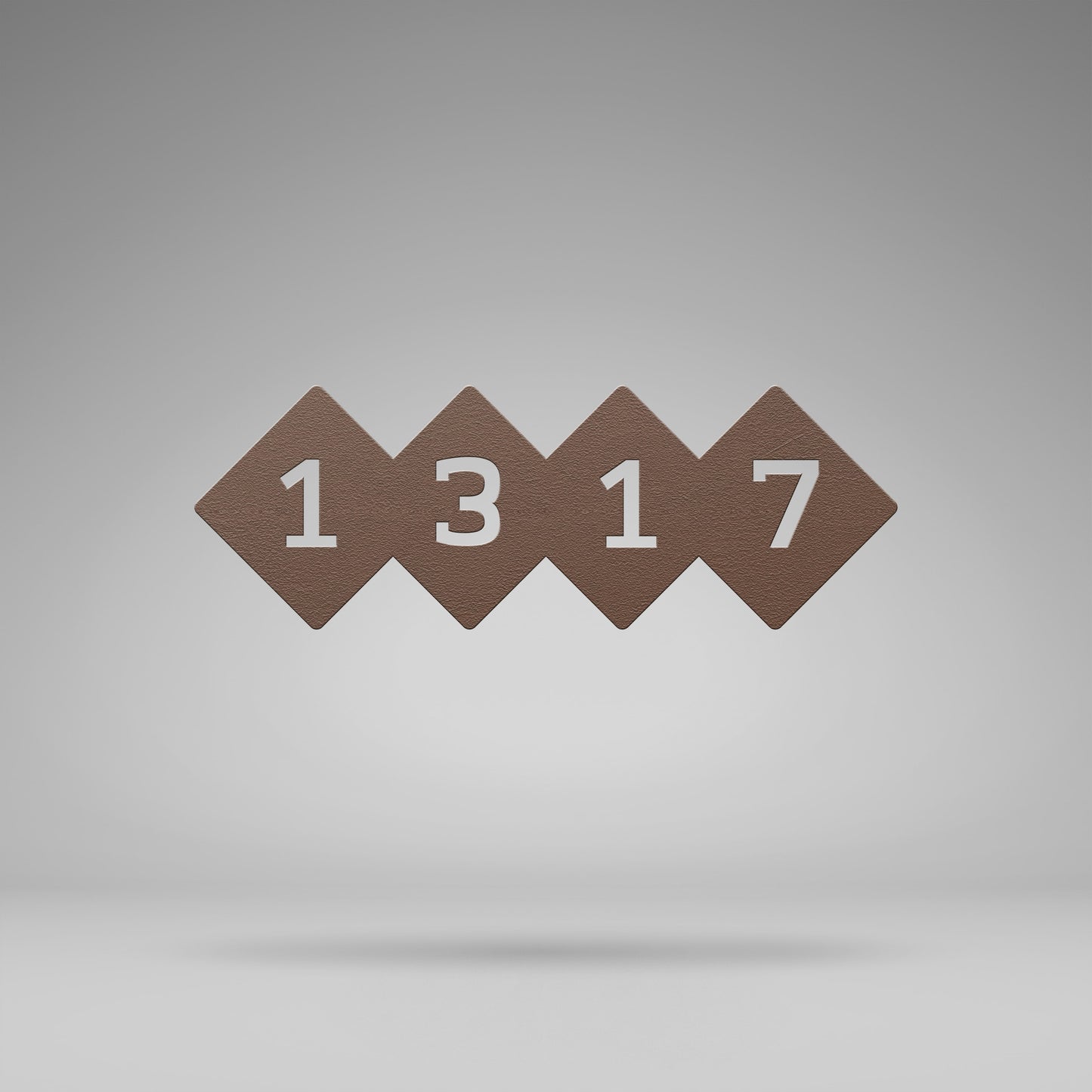 Mid-Century Modern Style Metal Address Sign with Diamond Design.