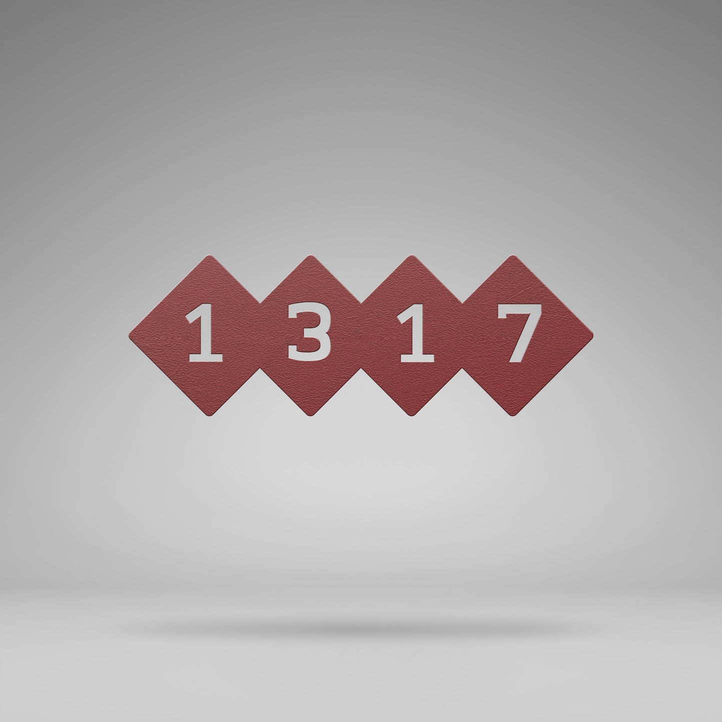 Mid-Century Modern Style Metal Address Sign with Diamond Design.