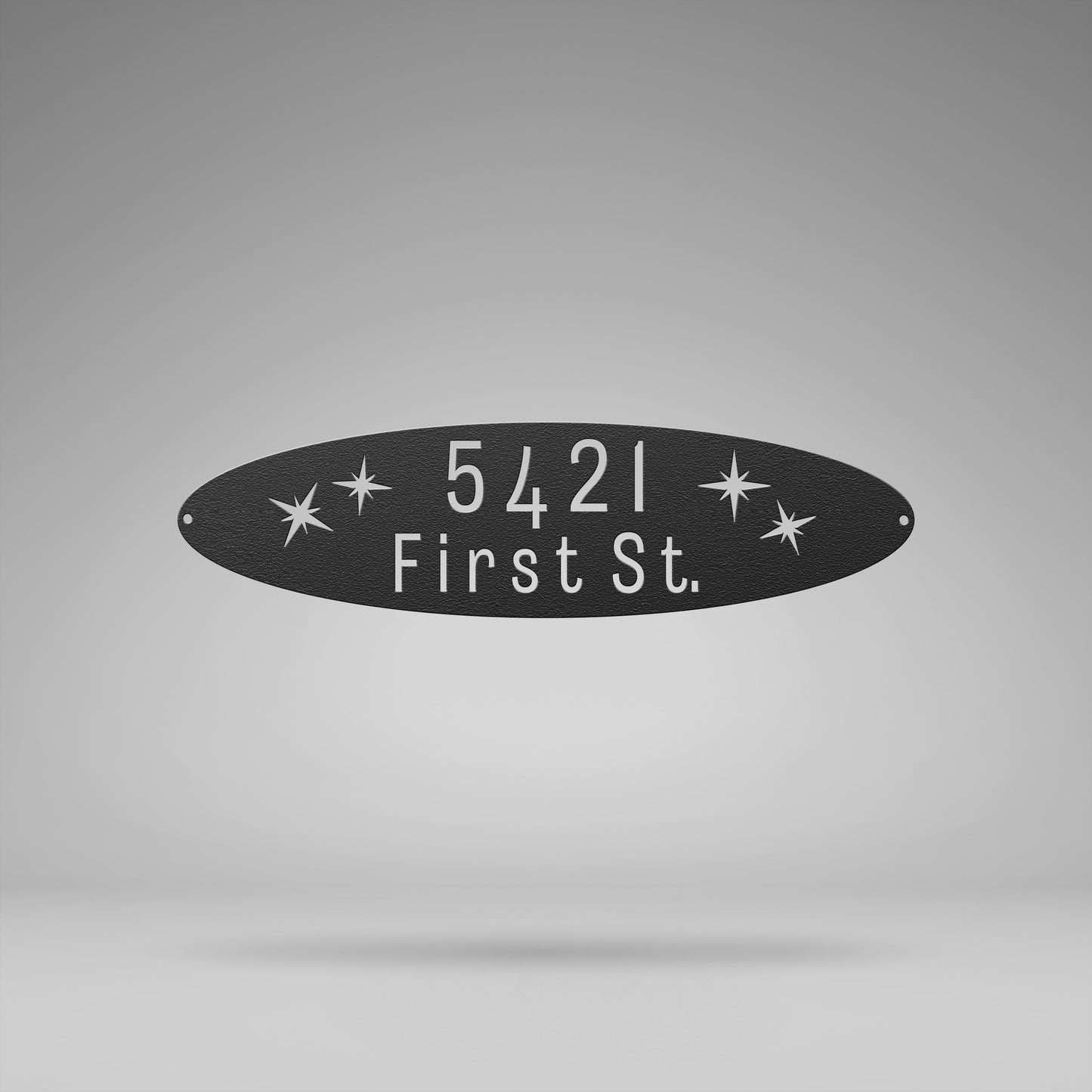 Mid-Century Modern Ellipse Address Sign - A Timeless Touch for Your Home