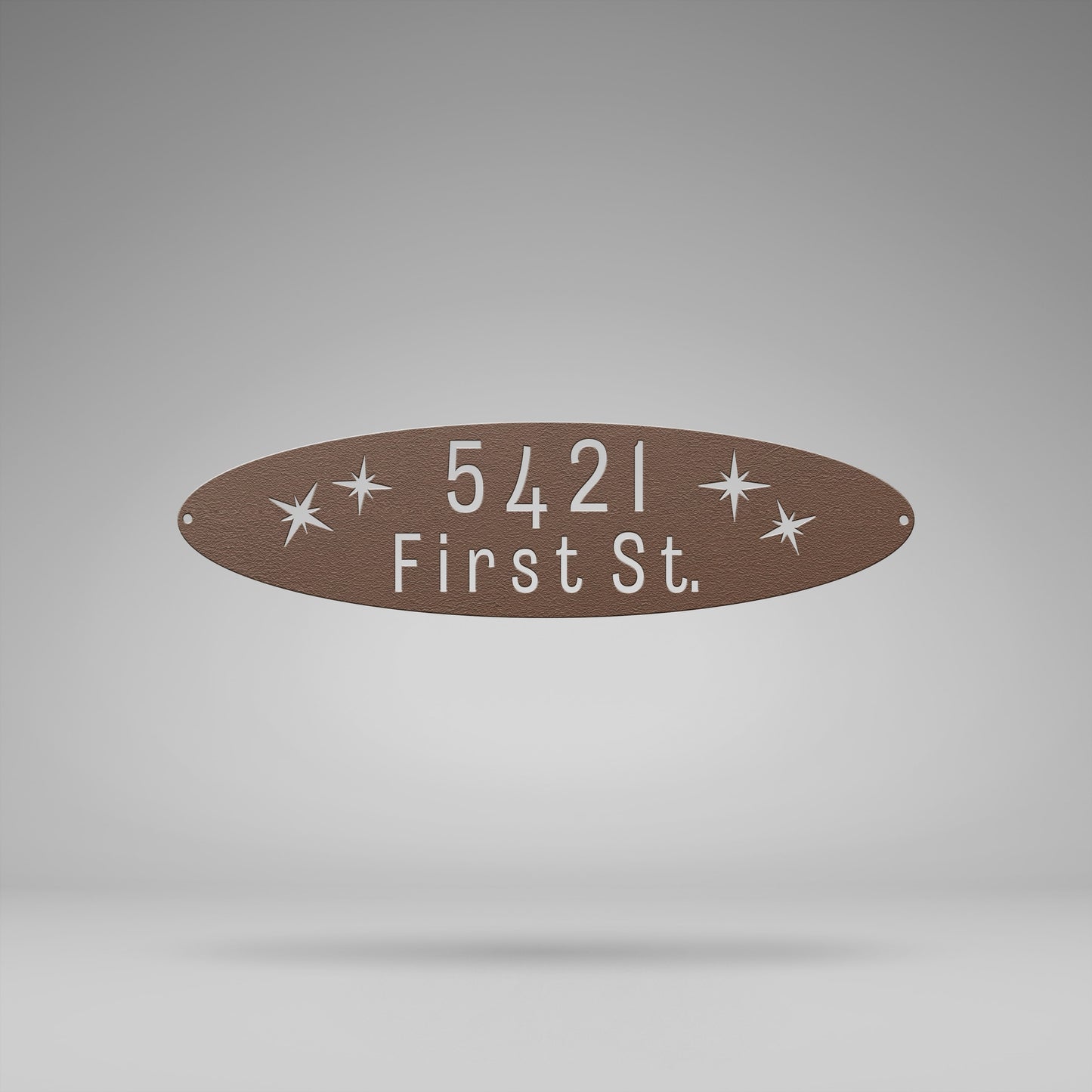 Mid-Century Modern Ellipse Address Sign - A Timeless Touch for Your Home