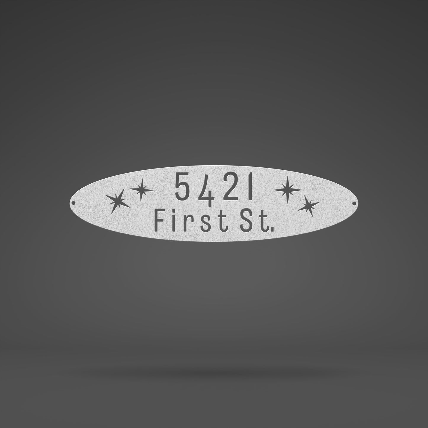 Mid-Century Modern Ellipse Address Sign - A Timeless Touch for Your Home