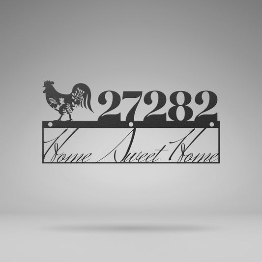 Rustic Country Farmhouse Metal Address Sign