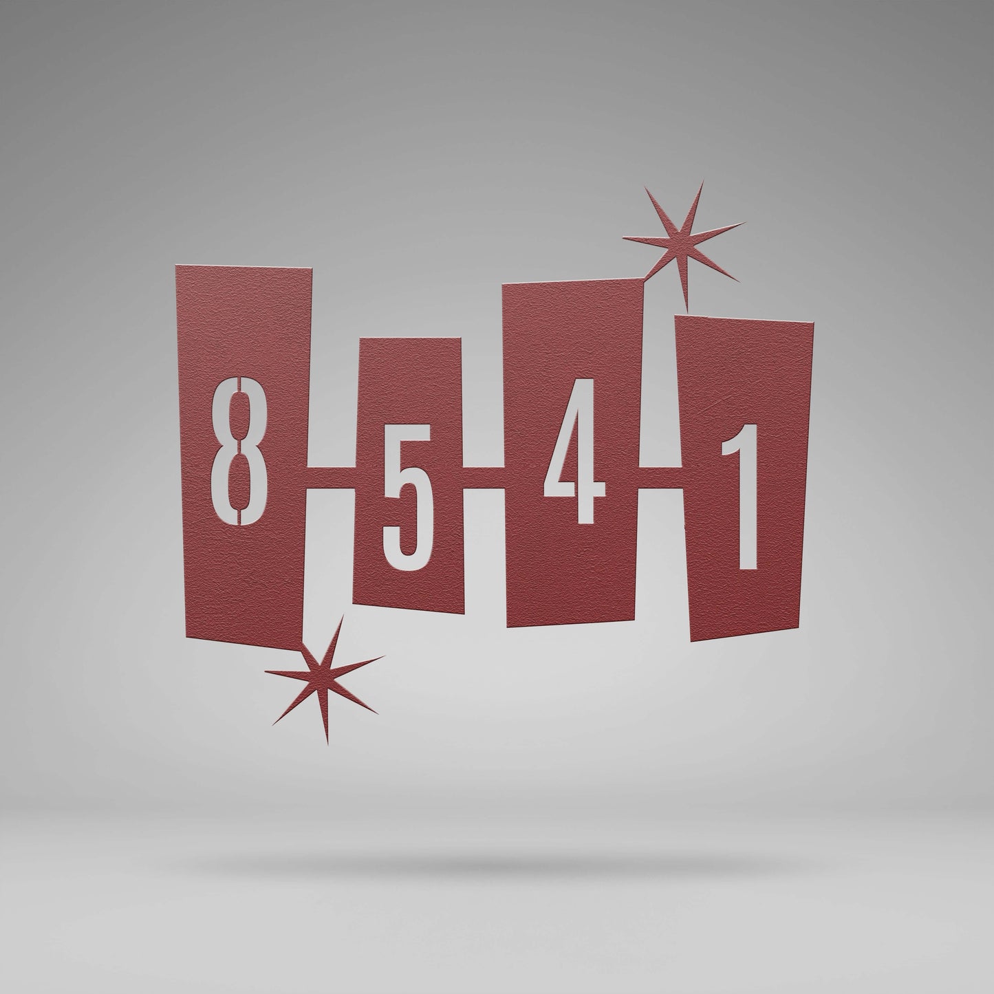 Googie Retro Address Sign with Starburst Design - Mid-Century Modern Style