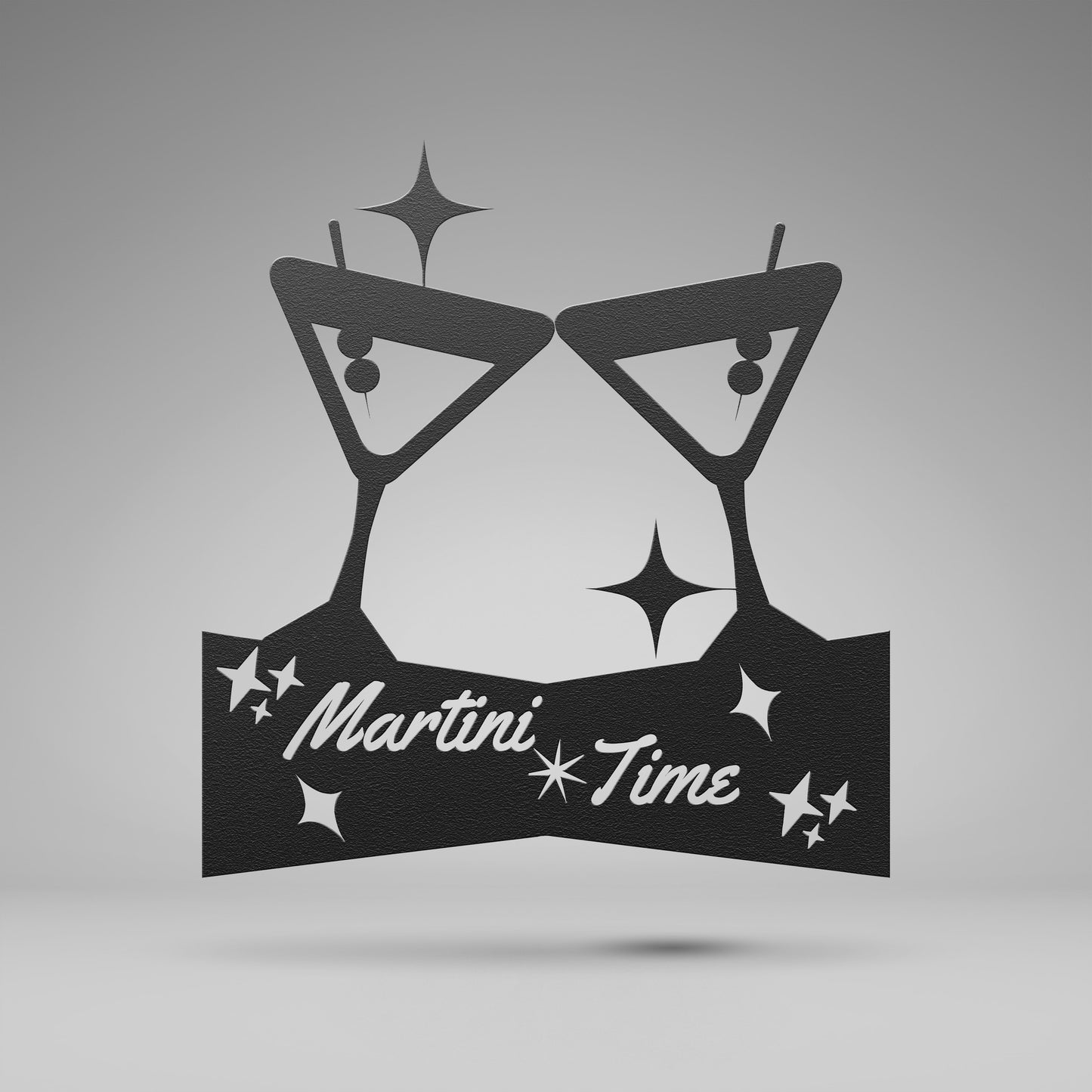 Vintage Martini Bar Metal Sign: Custom Retro Home Decor for Mid-Century Modern Homes