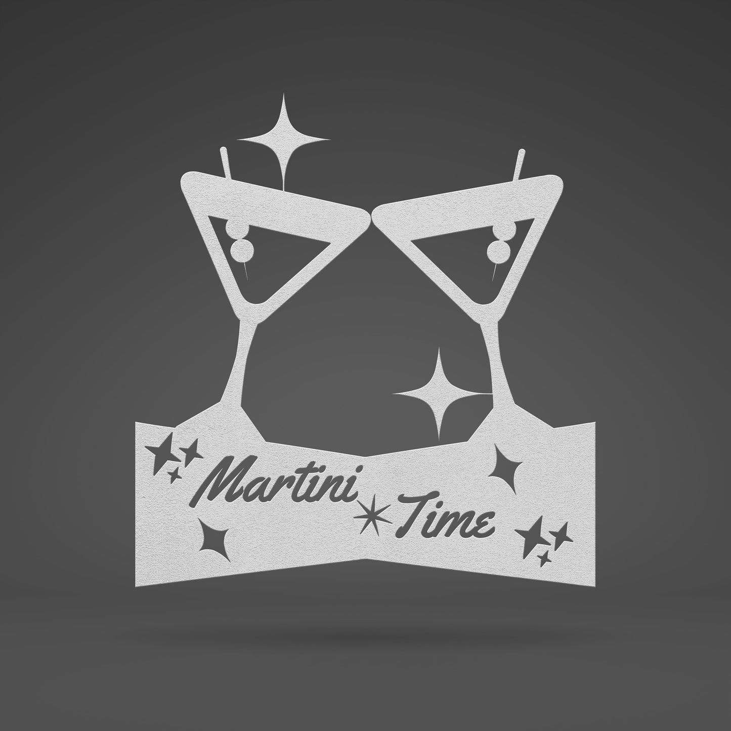 Vintage Martini Bar Metal Sign: Custom Retro Home Decor for Mid-Century Modern Homes