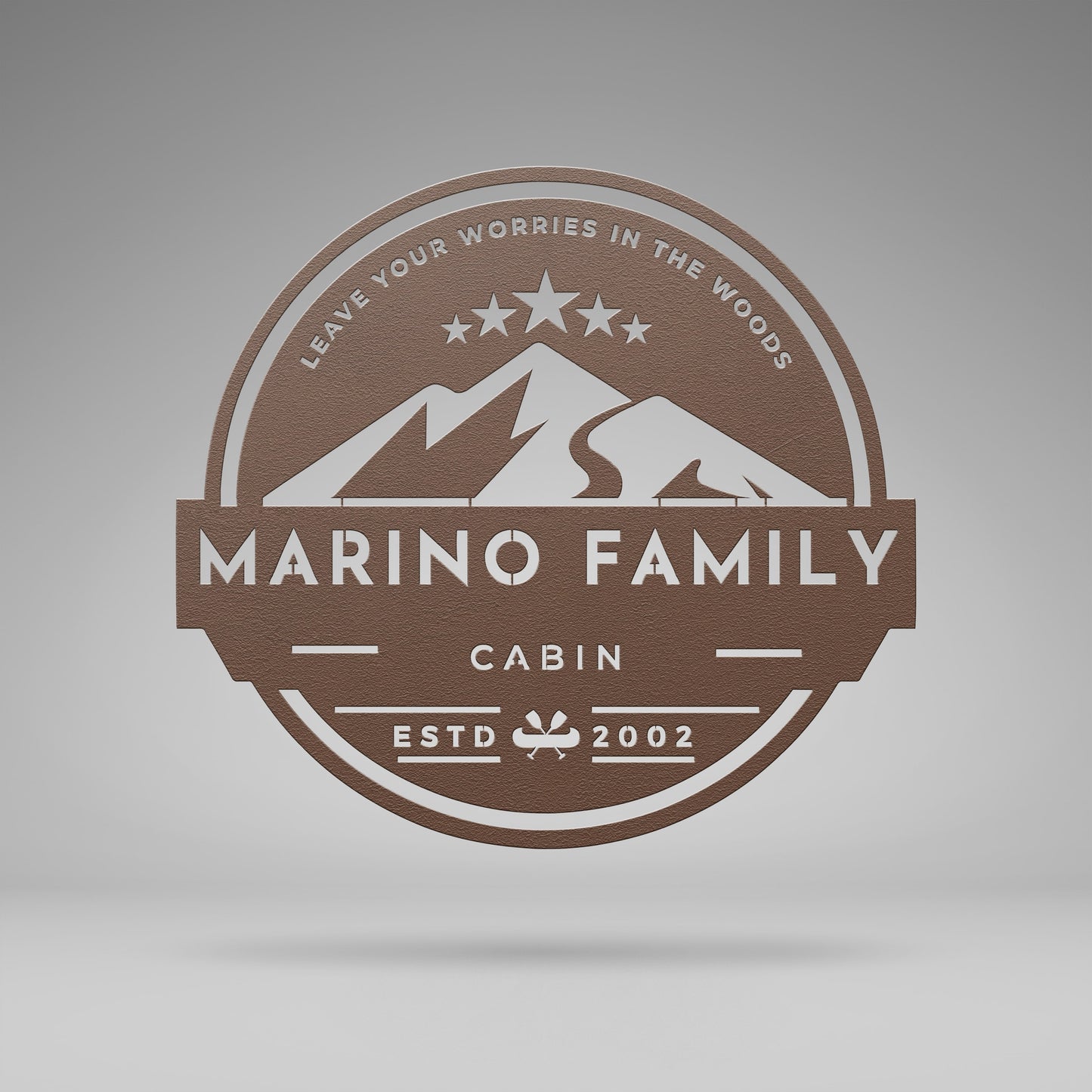 Mountain Retreat Family Sign - Personalized Metal Wall Art for Cabins and Outdoor Living Spaces