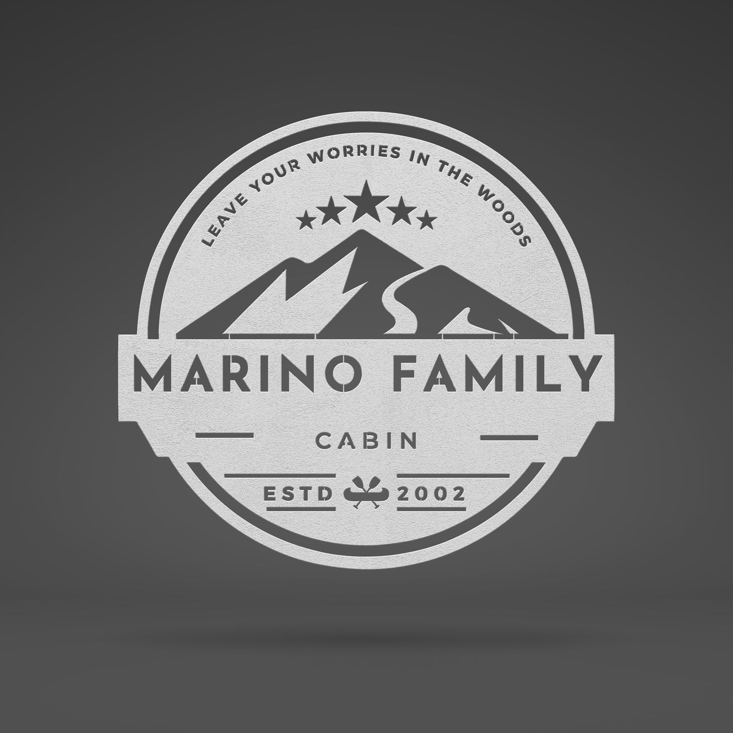 Mountain Retreat Family Sign - Personalized Metal Wall Art for Cabins and Outdoor Living Spaces