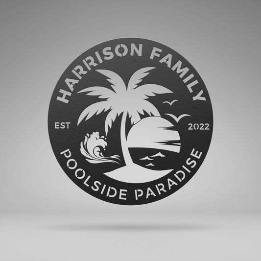 Personalized Family Pool Sign - Your Poolside Paradise