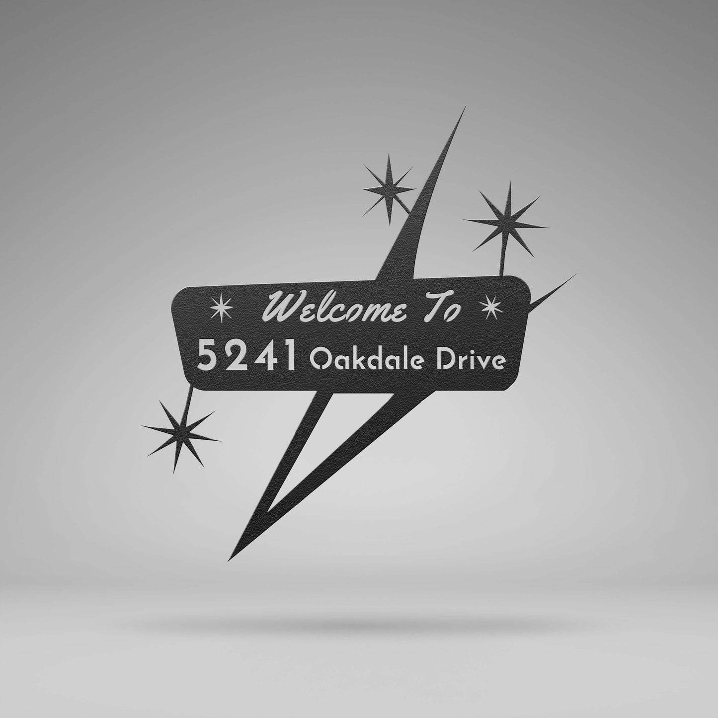 Retro Roadside Metal Home Address Sign