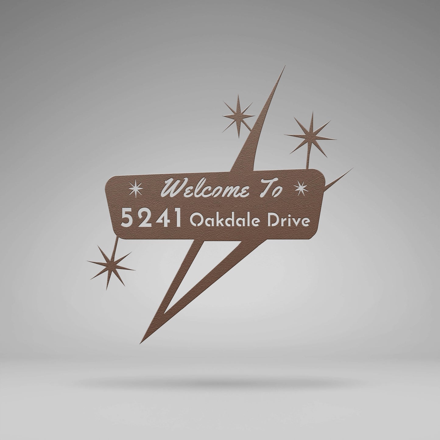 Retro Roadside Metal Home Address Sign