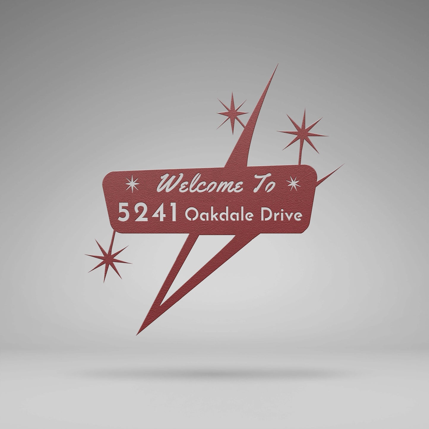 Retro Roadside Metal Home Address Sign