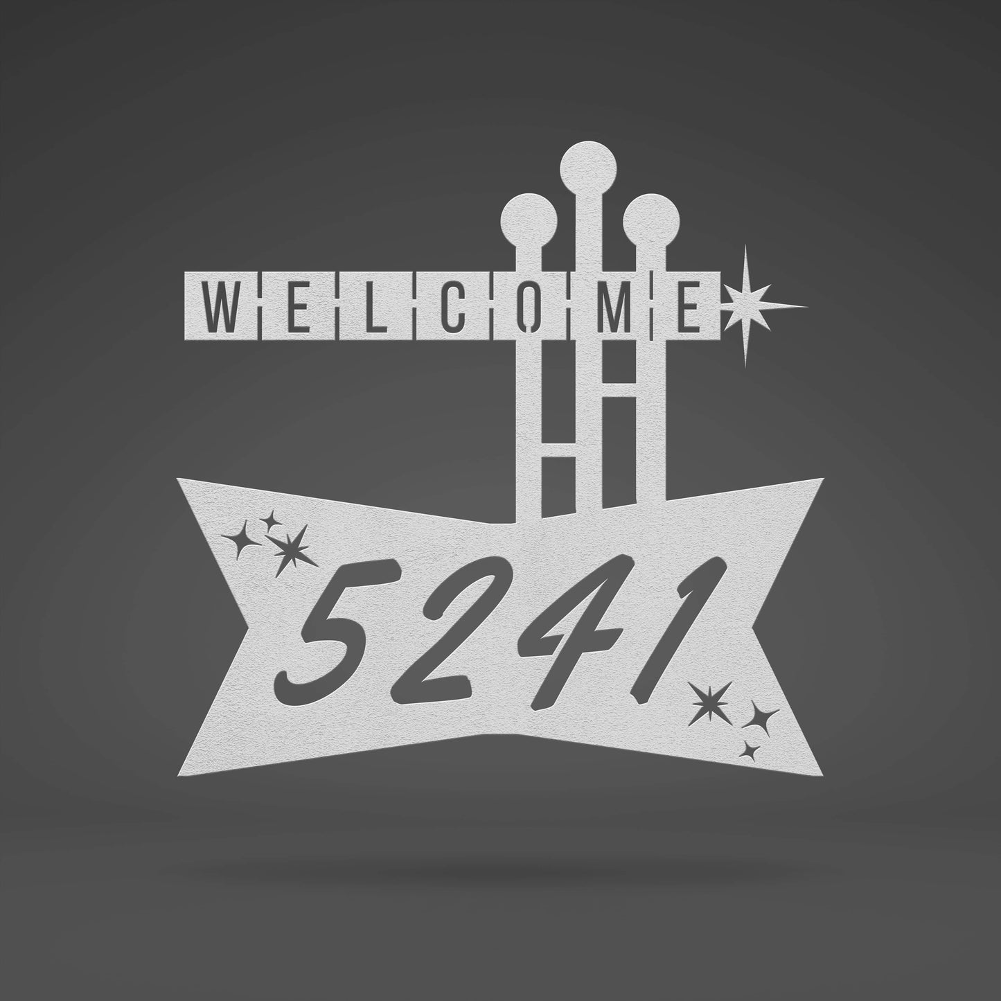 Roadside Googie Inspired Retro Address Sign