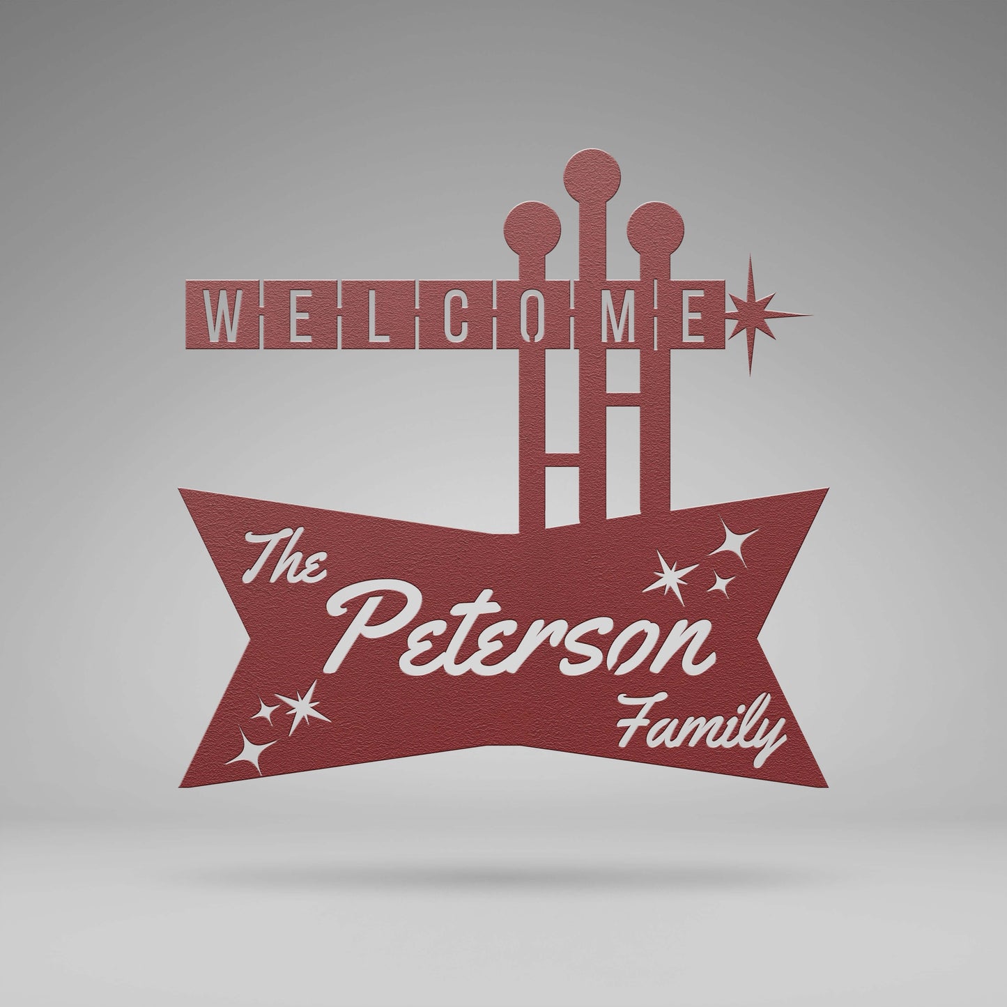 Vintage Googie Roadside Family Sign