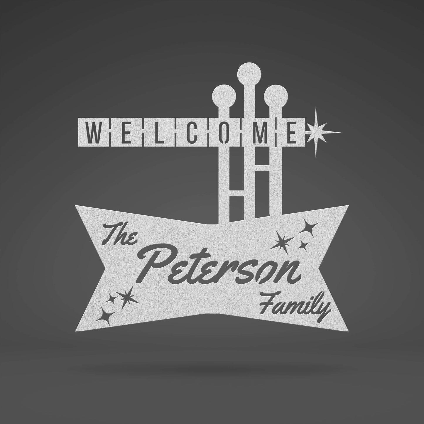 Vintage Googie Roadside Family Sign