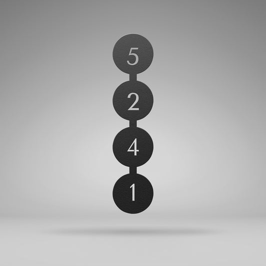 Mid-Century Modern Circle Address Sign - Personalized Vertical Wall Hanging for Retro Homes