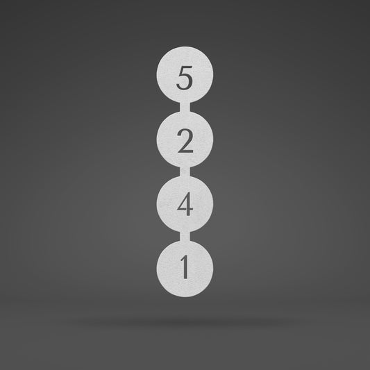 Mid-Century Modern Circle Address Sign - Personalized Vertical Wall Hanging for Retro Homes