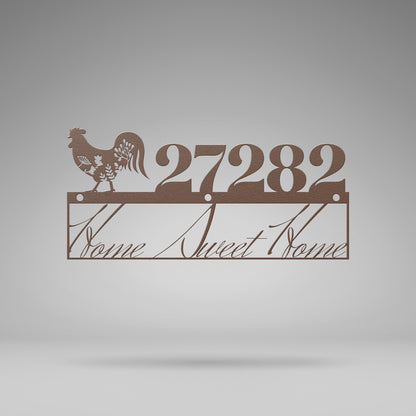 Rustic Country Farmhouse Metal Address Sign