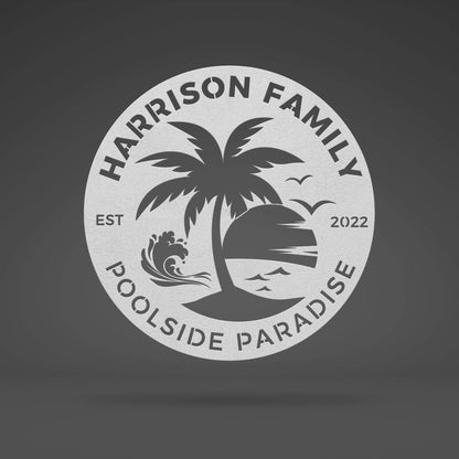 Personalized Family Pool Sign - Your Poolside Paradise