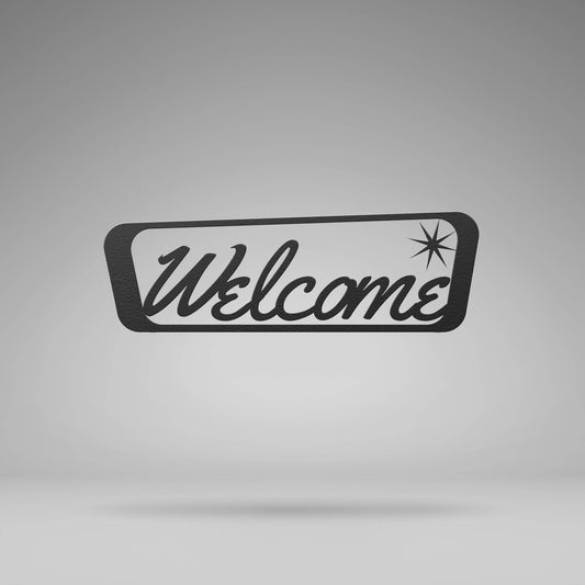 Mid-Century Modern Retro Welcome Sign - Add Retro Charm to Your Home